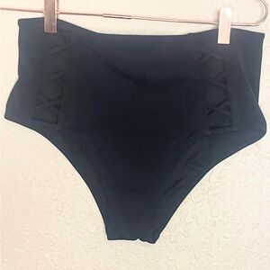 Shade & Shore Black High-Waist Bikini Bottom